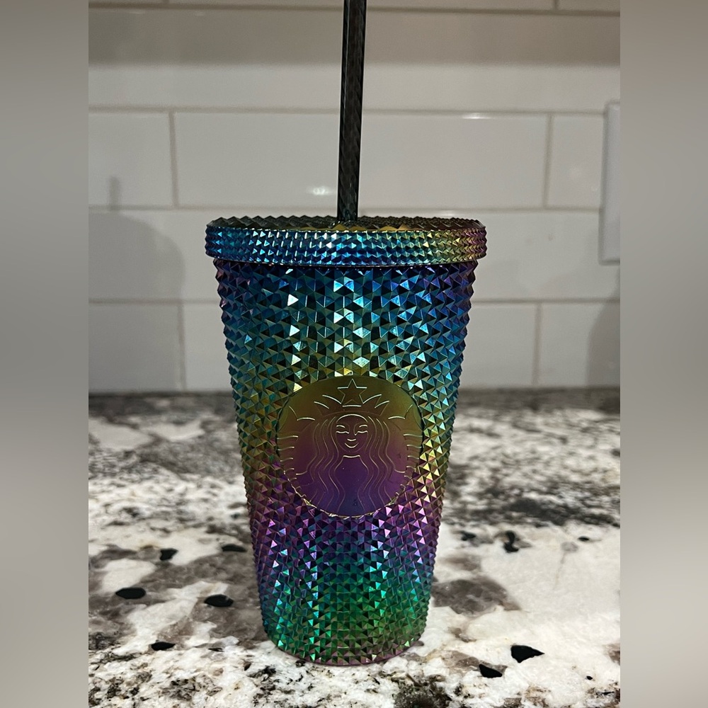 16oz studded rainbow Starbucks cup